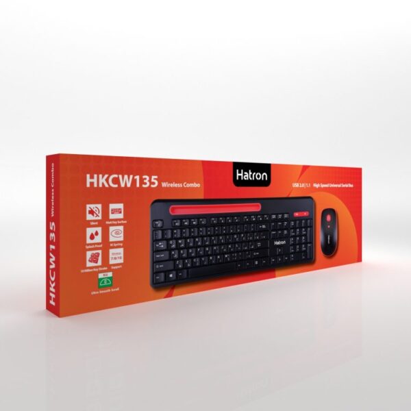 کیبورد و ماوس بی سیم هترون مدل HKCW135